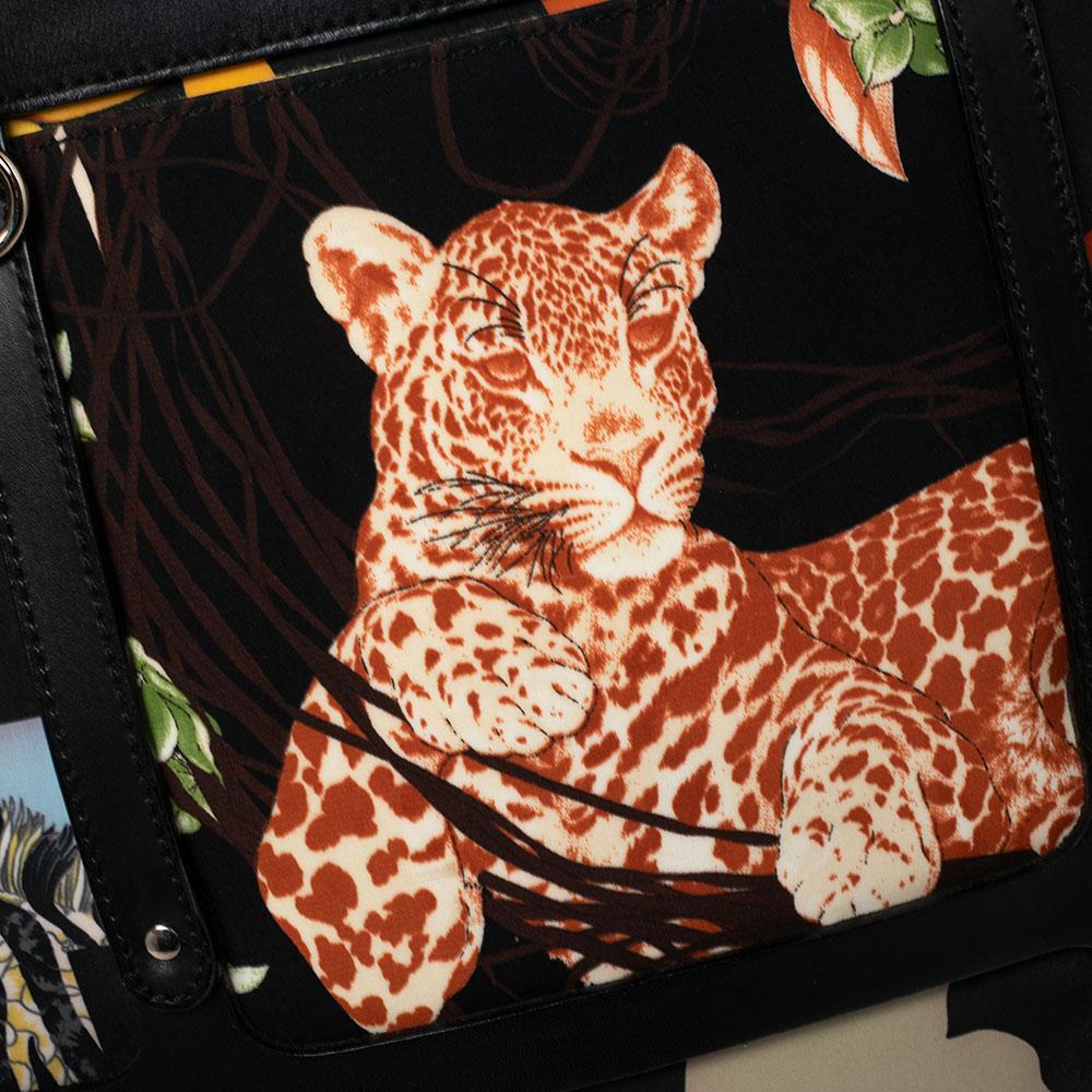 Salvatore Ferragamo Nylon And Leather Jungle Safari Print Shoulder Bag 3