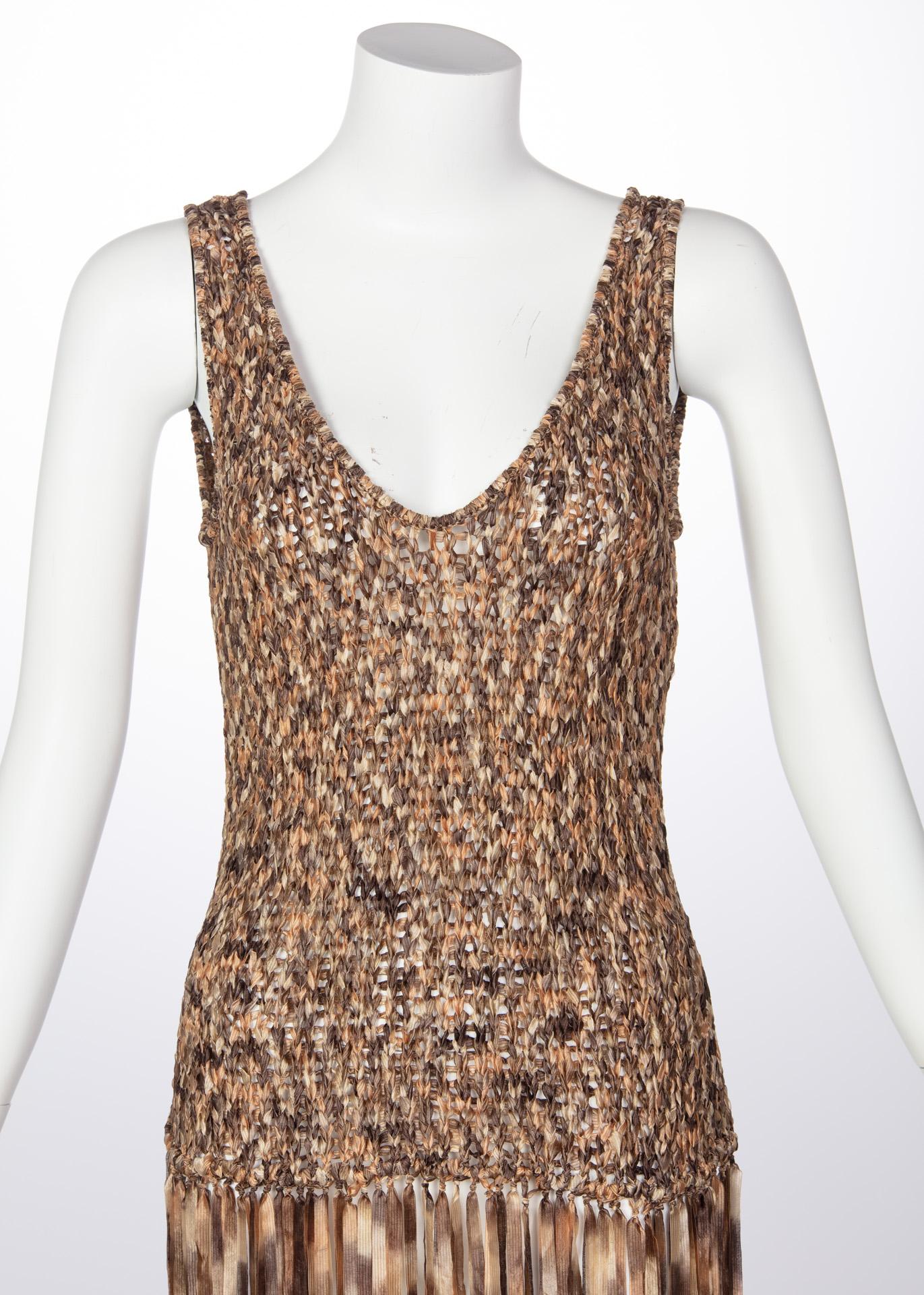 Salvatore Ferragamo Ombre Knit Silk Sleeveless Fringe Maxi Dress New W /Tags 2