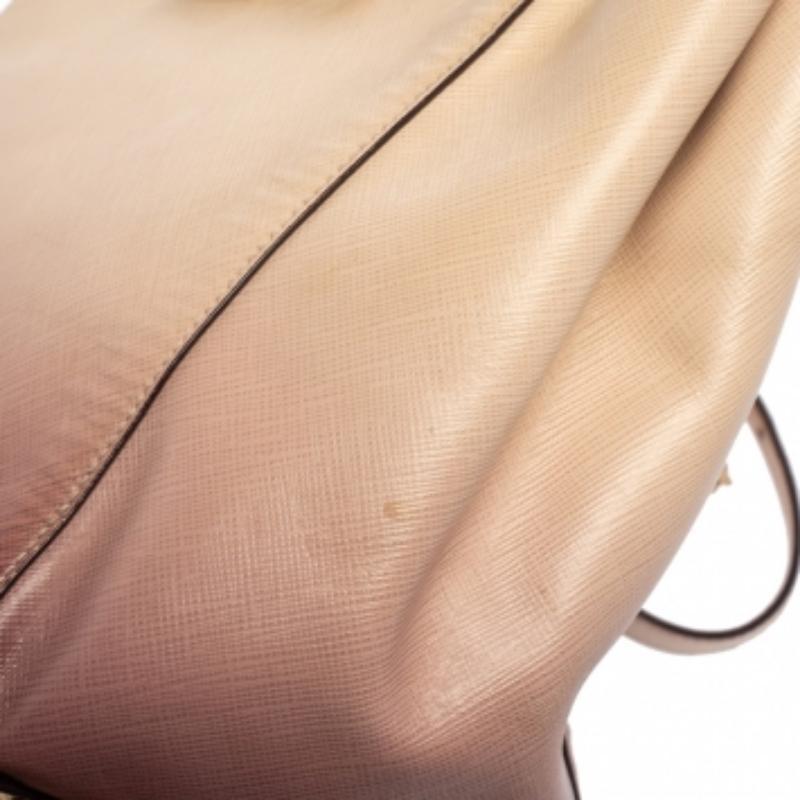 Beige Salvatore Ferragamo Ombre Pink Leather Vany Tote For Sale