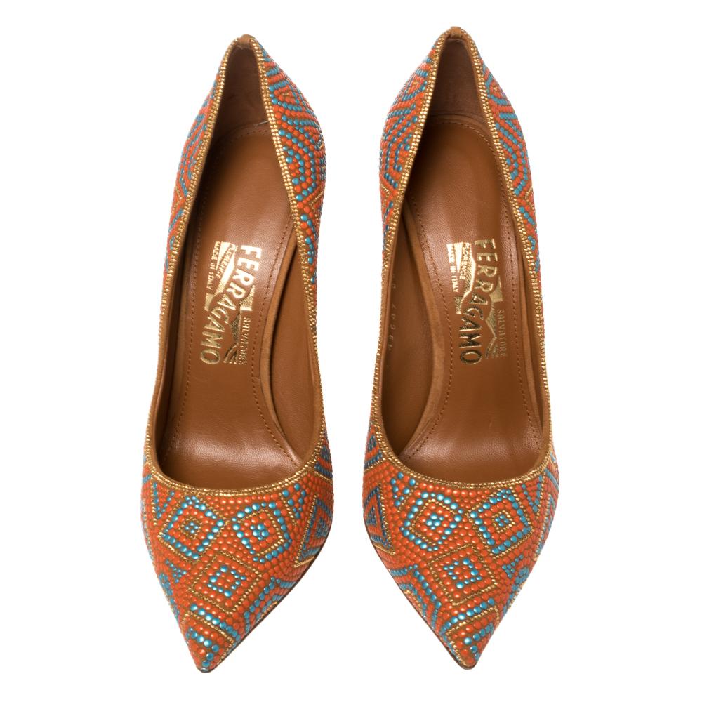 orange and blue heels