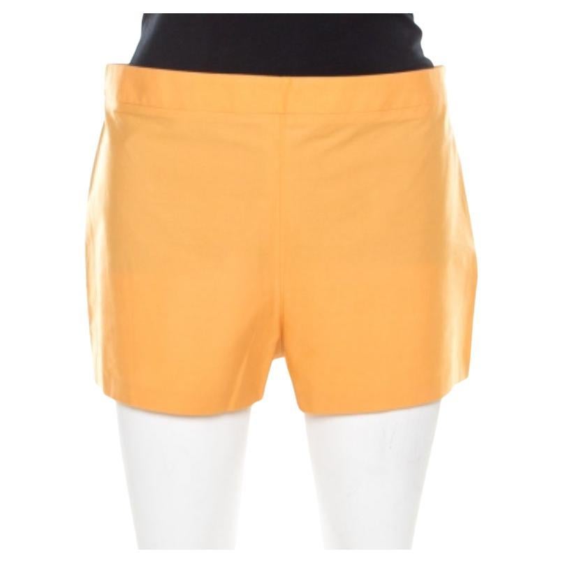 Salvatore Ferragamo Orange Cotton Stretch Hot Pants M