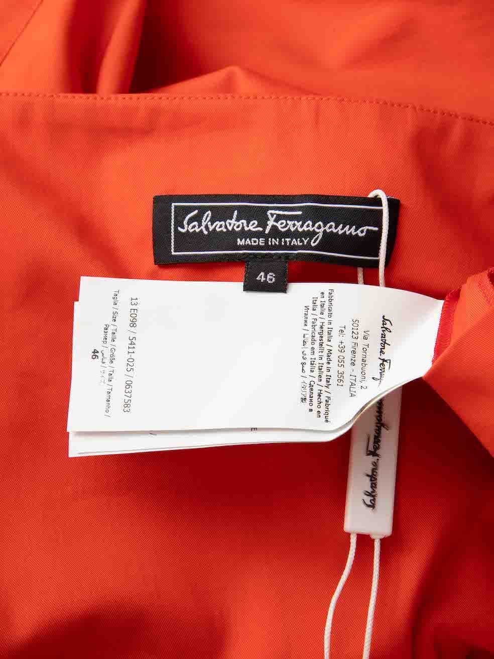 Women's Salvatore Ferragamo Orange Knee Length Dress Size XL For Sale