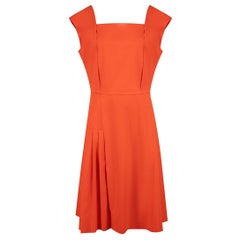 Salvatore Ferragamo Vestido naranja hasta la rodilla Talla XL
