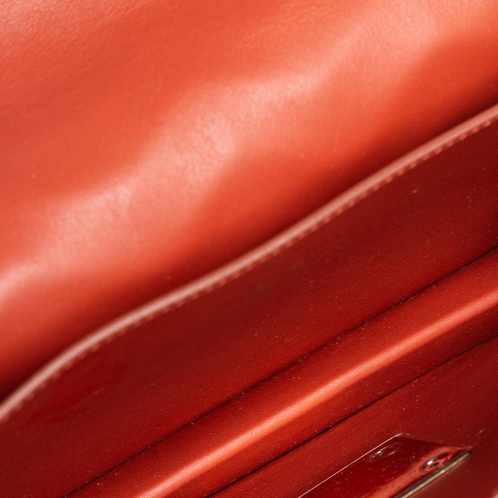 Salvatore Ferragamo Orange Leather and Suede Studded Aileen Shoulder Bag 2
