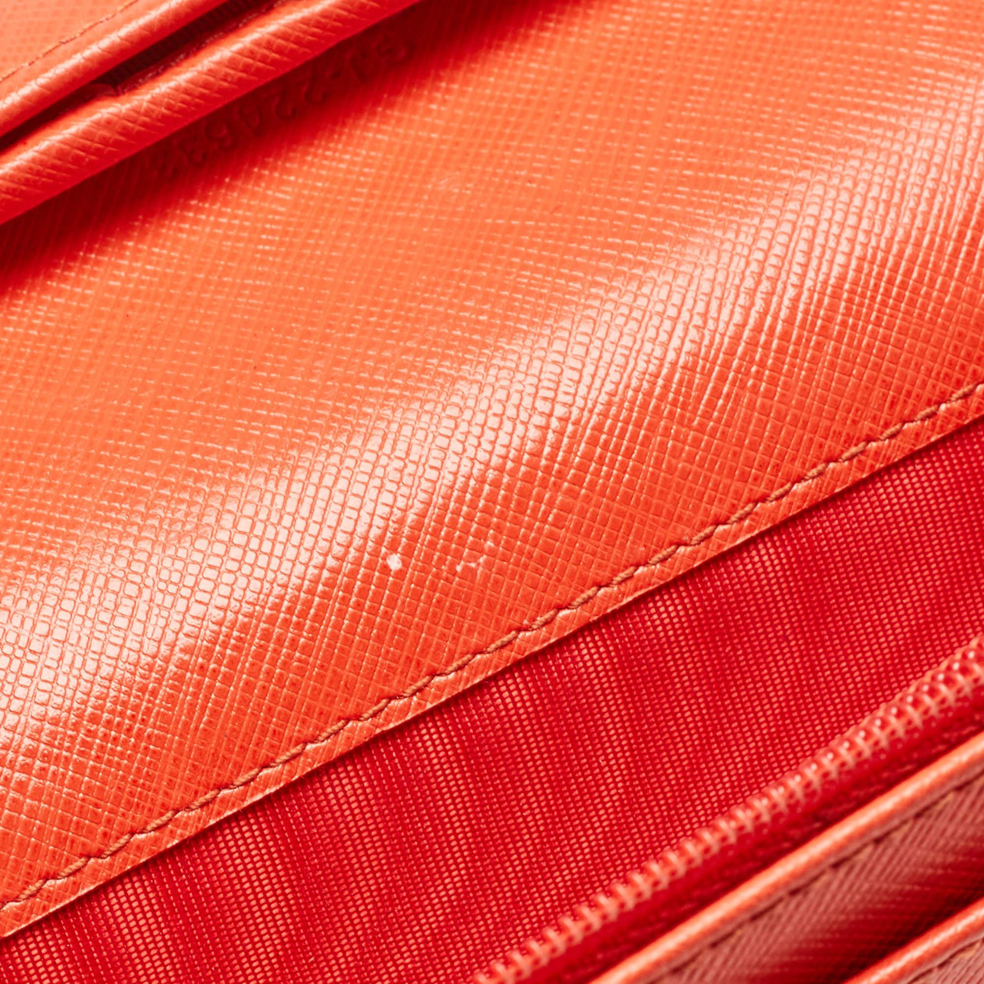Salvatore Ferragamo Orange Leather Gancini Icona Continental Wallet 1