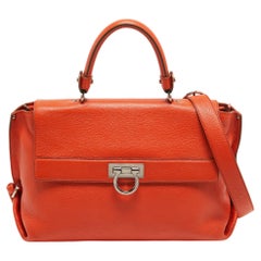 Salvatore Ferragamo Orange Leder Große Sofia Top Handle Bag