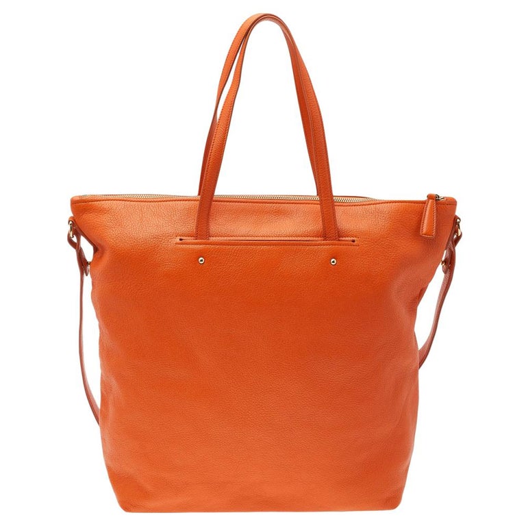 Salvatore Ferragamo Orange Leather Mika Tote at 1stDibs