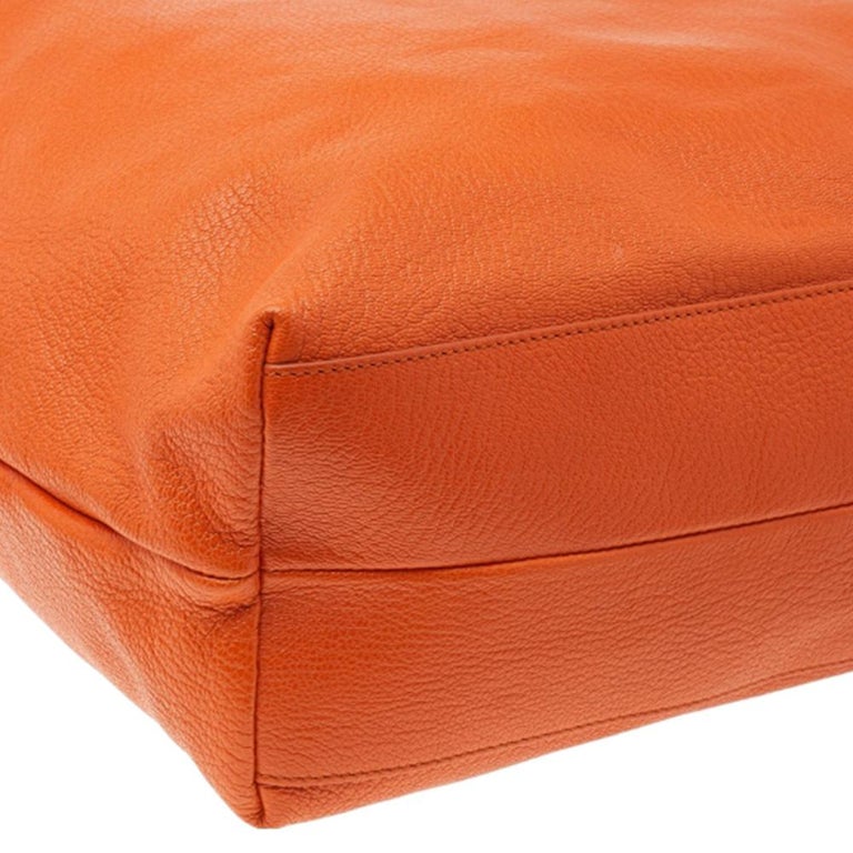 Salvatore Ferragamo Orange Leather Mika Tote at 1stDibs