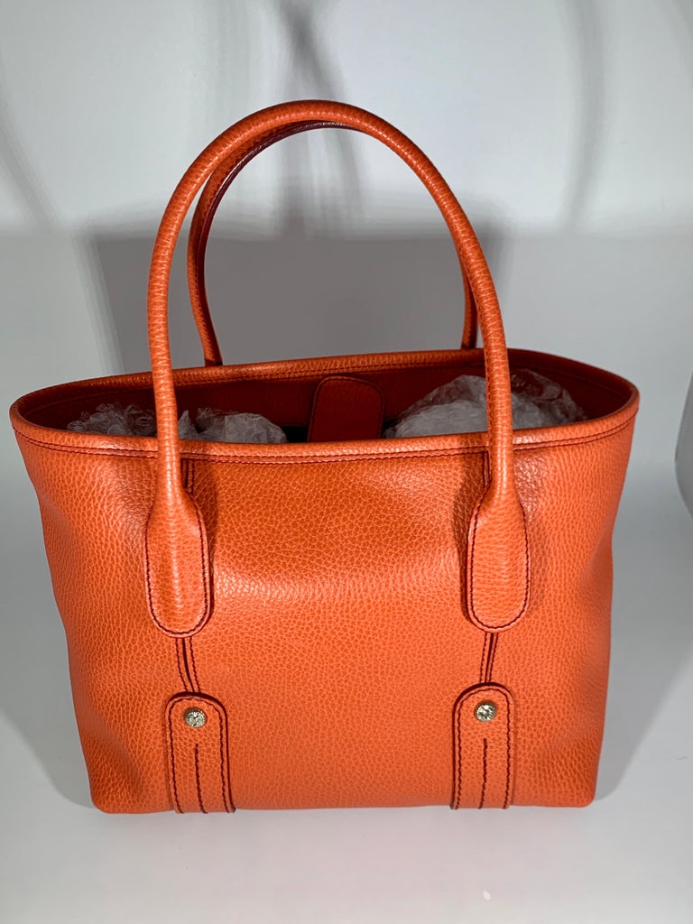 Salvatore Ferragamo Orange Leather Tote / Shoulder Bag, Excellent ...