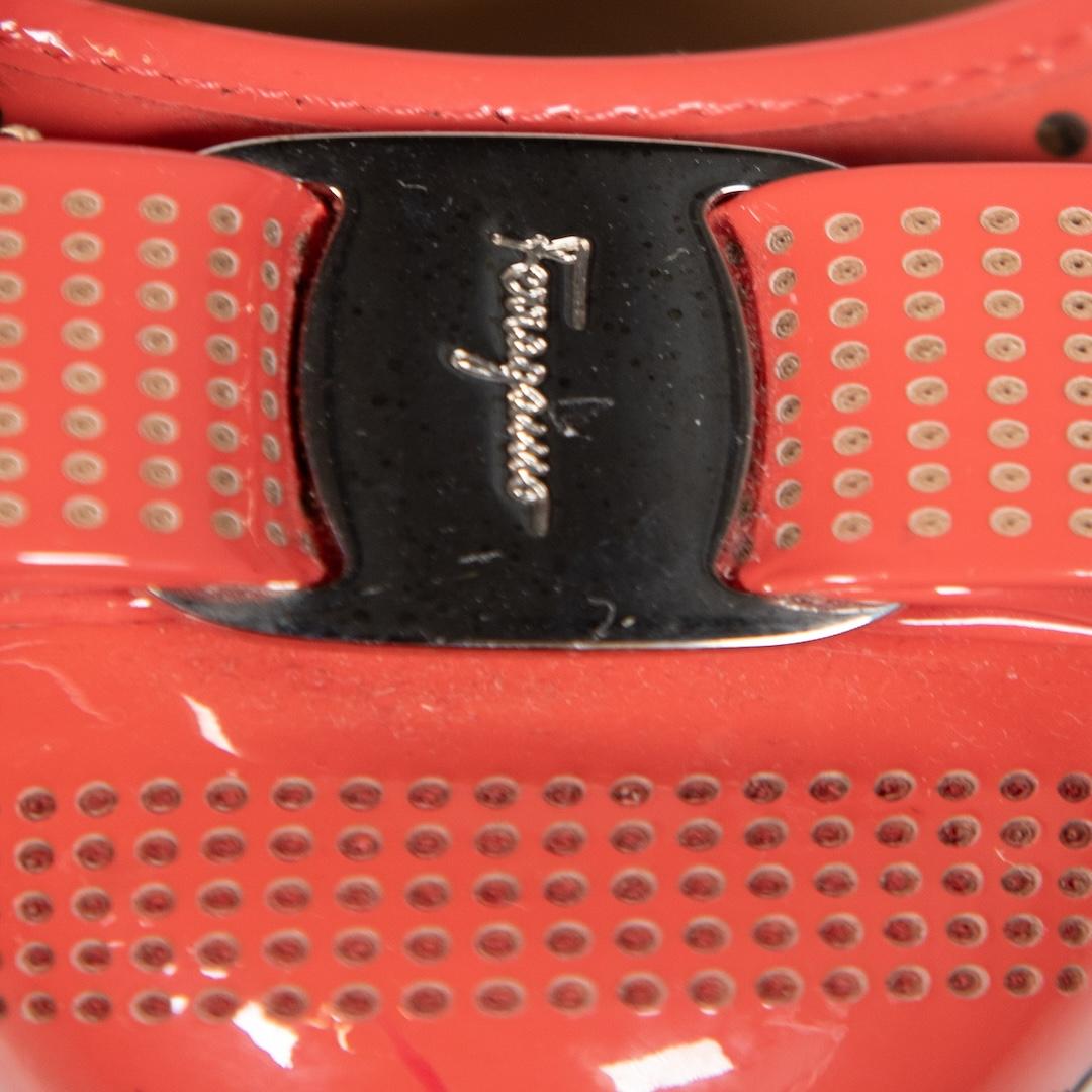 Salvatore Ferragamo Orange Patent Ballet Flats Size IT 38 1
