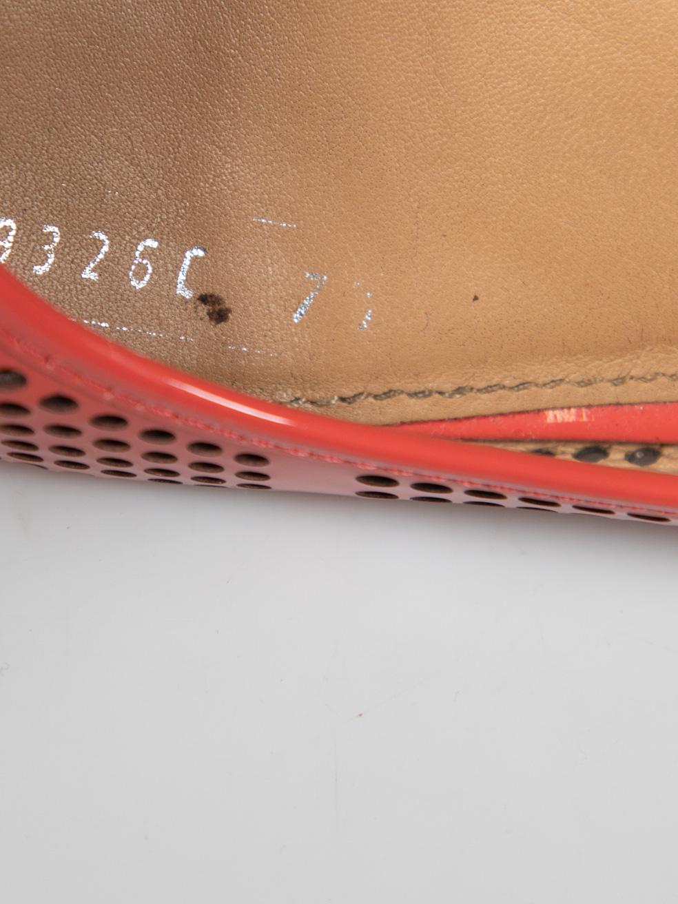Salvatore Ferragamo Orange Patent Ballet Flats Size IT 38 2