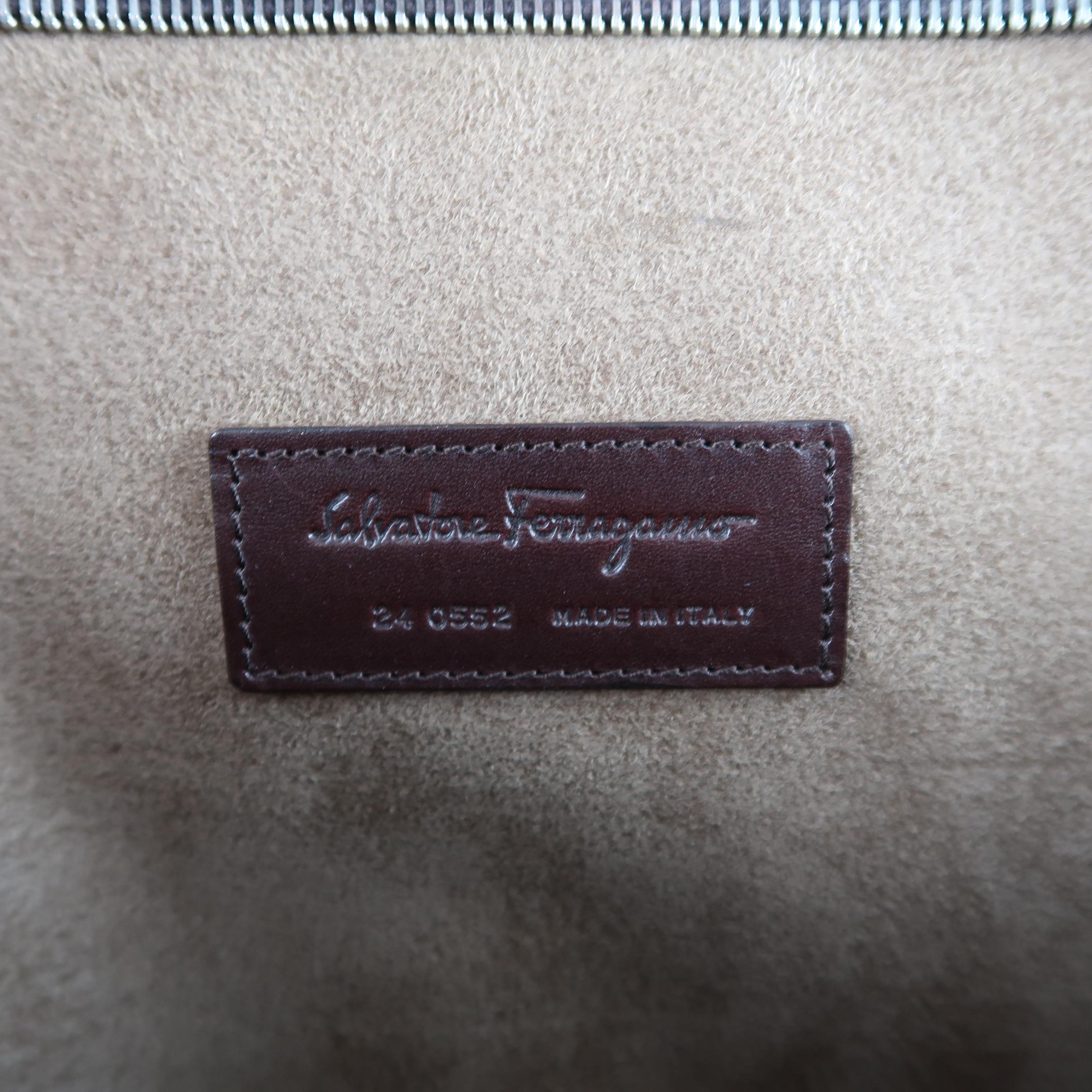 SALVATORE FERRAGAMO Oxblood Brown Leather Portfolio Briefcase 4