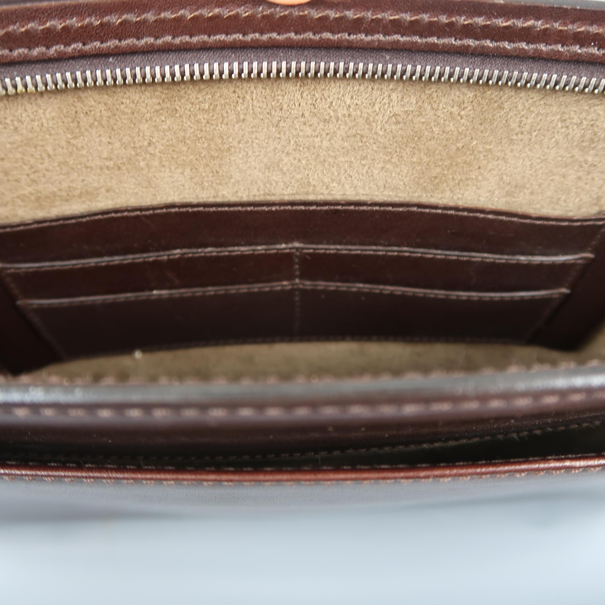 SALVATORE FERRAGAMO Oxblood Brown Leather Portfolio Briefcase 5