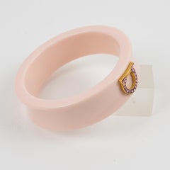 Salvatore Ferragamo Pale Pink Resin Bracelet Bangle