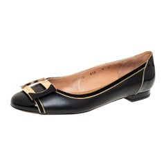 Salvatore Ferragamo Patent And Leather Missy Ballet Flats Size 39.5