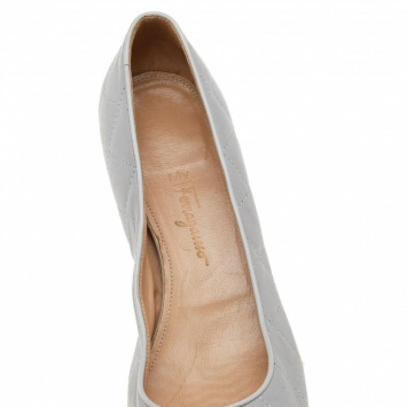Women's Salvatore Ferragamo Patent Leather & Quilted Leather Block Heel Pumps Size 40.5 For Sale