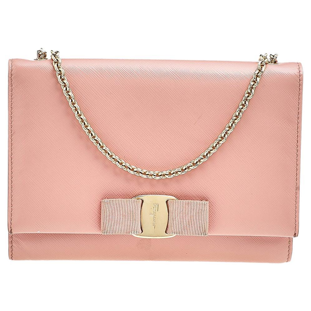 Salvatore Ferragamo Ginny Crossbody Bag Saffiano Leather Medium at 1stDibs