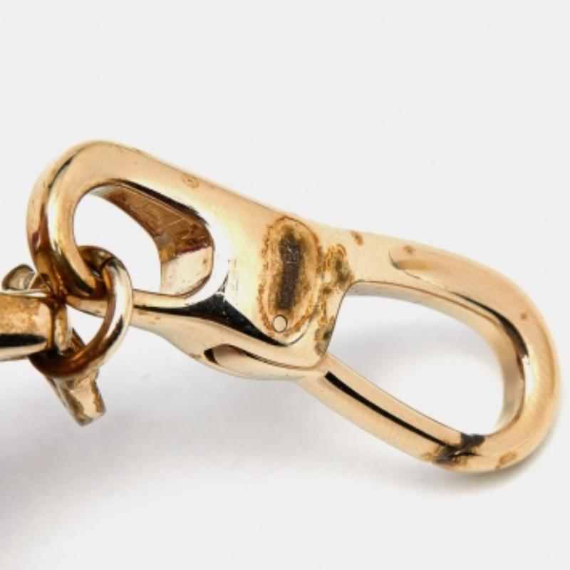 Salvatore Ferragamo Bracciale a fascia in pelle intrecciata rosa tono oro in vendita 4