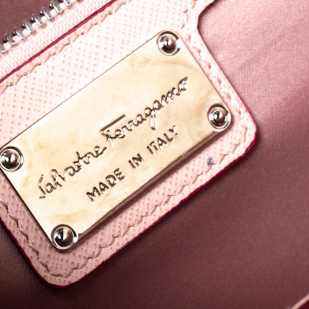 Salvatore Ferragamo Pink/Burgundy Ombre Leather Ginny Shoulder Bag 1