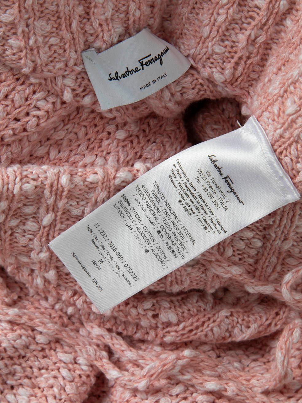 De las mujeres Salvatore Ferragamo Pantalones de pata ancha de punto rosa Talla M en venta