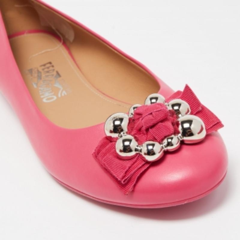 Salvatore Ferragamo Bailarinas Piel Rosa Talla 41 1