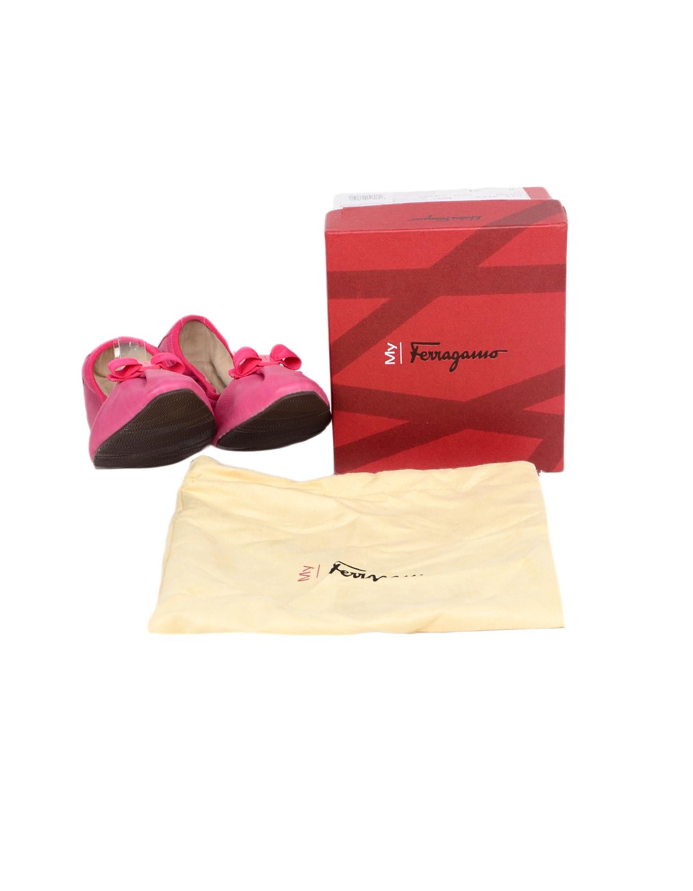 Salvatore Ferragamo Pink Leather Elastic Ballet Flats W/ Bow Sz 9

Made In: Italy
Color: Pink
Materials: Leather
Closure/Opening:  Slide on
Overall Condition: Excellent pre-owned condition
Includes:  Ferragamo dust bag and box

Measurements: 
Marked