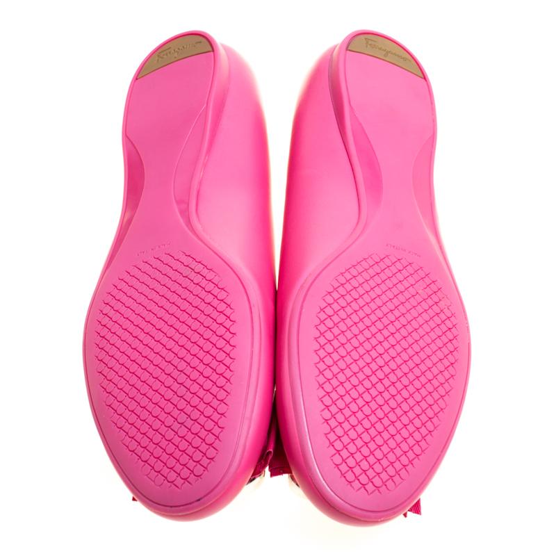 Women's Salvatore Ferragamo Pink Leather Flair Ballet Flats Size 41