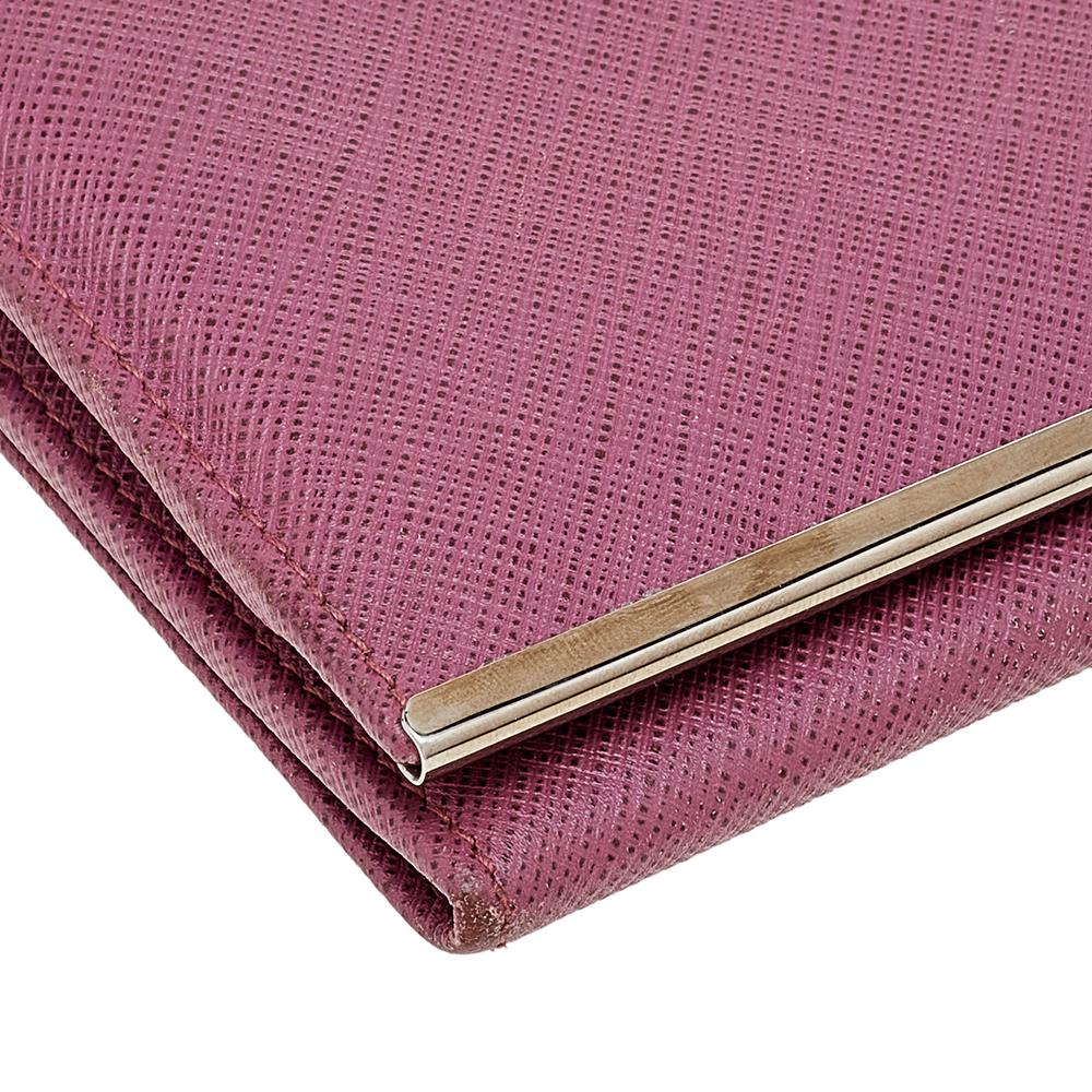 Salvatore Ferragamo Pink Leather Gancini Clip Continental Wallet 5
