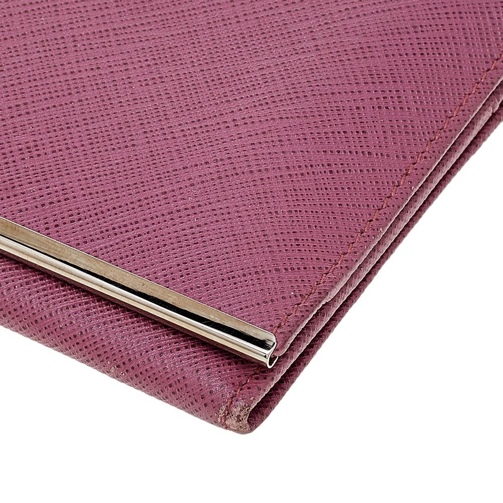 Salvatore Ferragamo Pink Leather Gancini Clip Continental Wallet 4