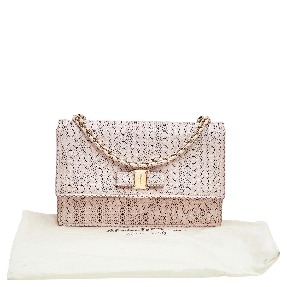 Salvatore Ferragamo Pink Leather Ginny Crossbody Bag 4