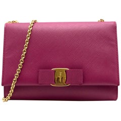 Salvatore Ferragamo Pink Leather Medium Ginny Shoulder Bag