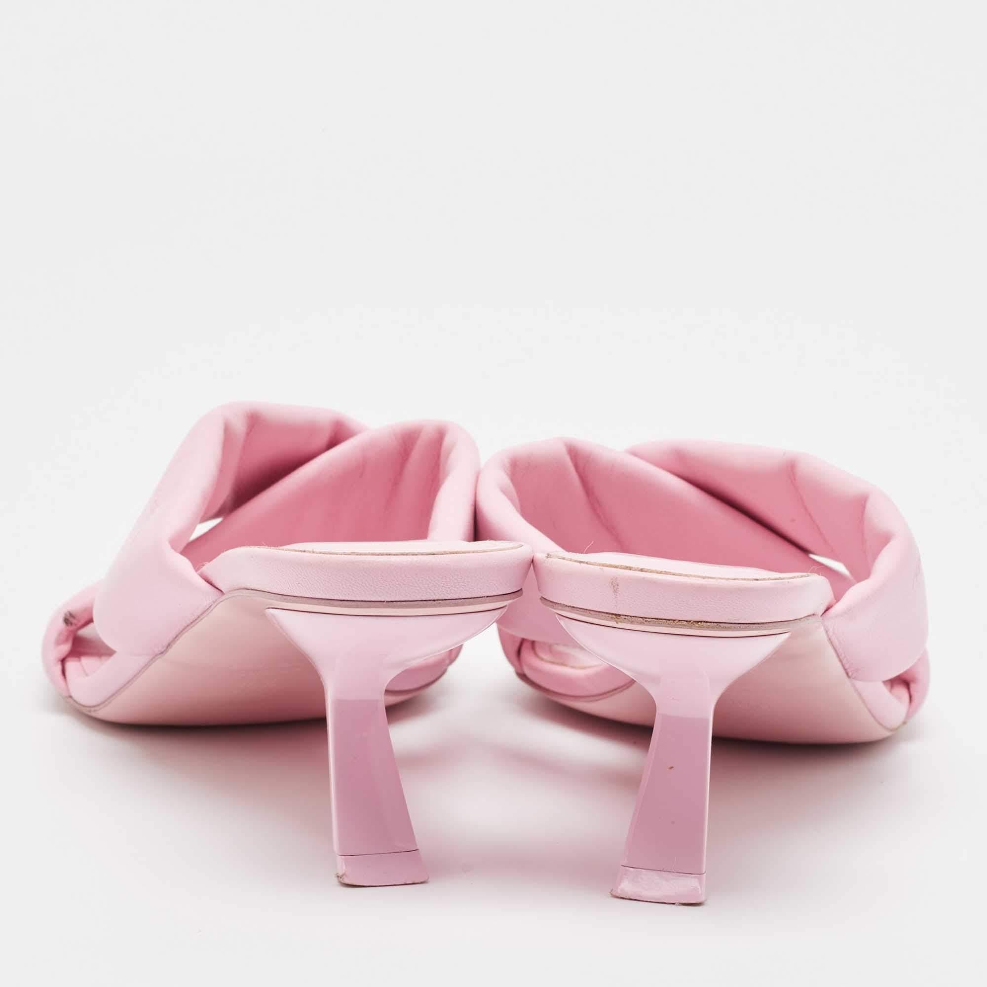 Women's Salvatore Ferragamo Pink Leather Slide Sandals Size 41