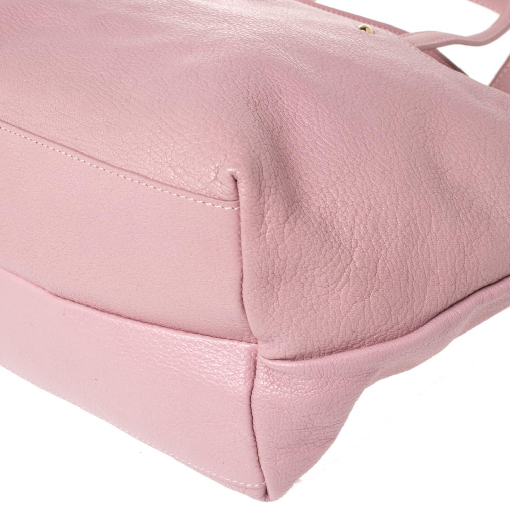 Salvatore Ferragamo Pink Leather Small Mika Tote at 1stDibs