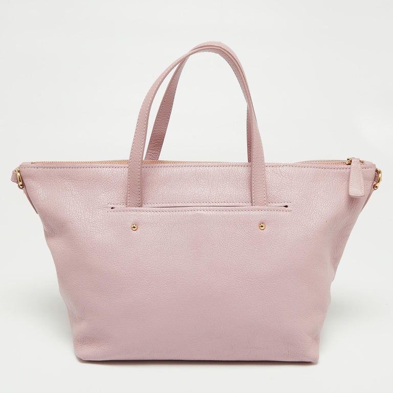 Salvatore Ferragamo Pink Leather Small Mika Tote For Sale at 1stDibs
