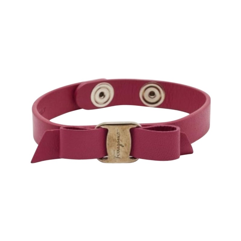 Salvatore Ferragamo Bracciale con fiocco Vara in pelle rosa