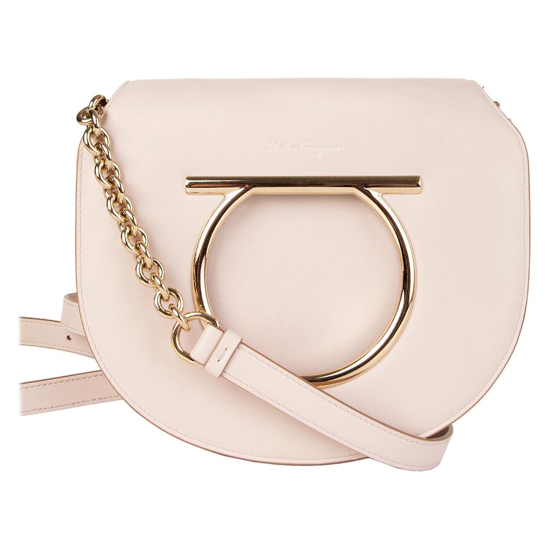 SALVATORE FERRAGAMO pink leather VELA Shoulder Bag