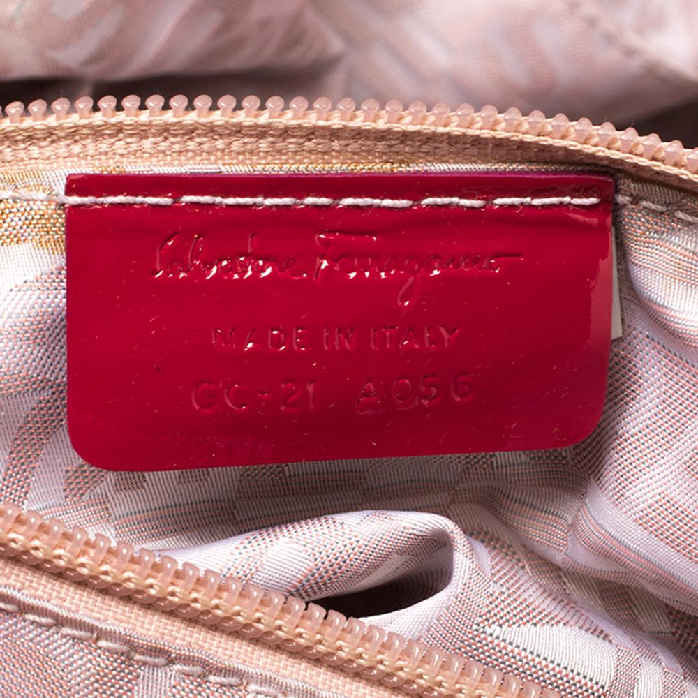 Salvatore Ferragamo Pink Patent Leather Braided Satchel 2