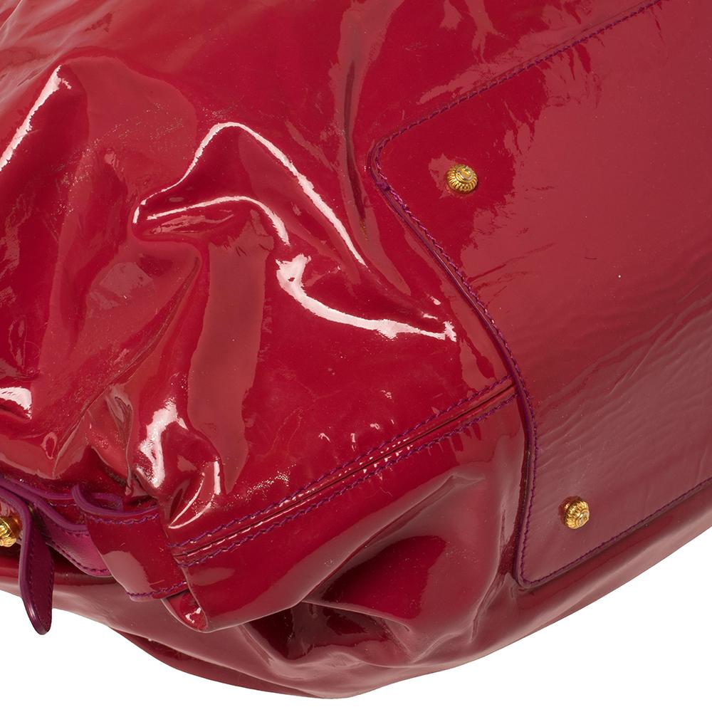 Salvatore Ferragamo Pink Patent Leather Braided Satchel 5