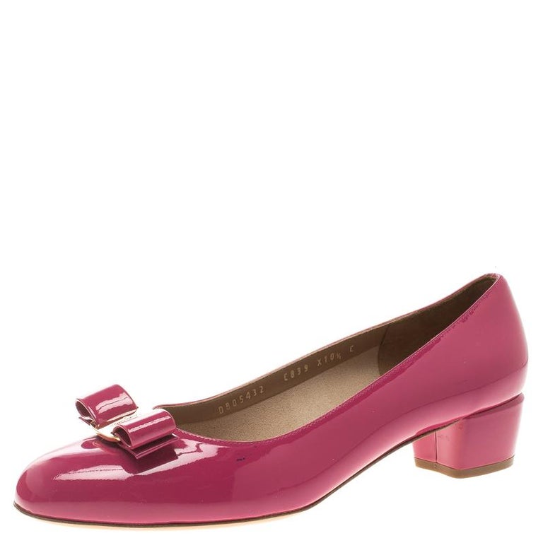 ferragamo block heel pumps