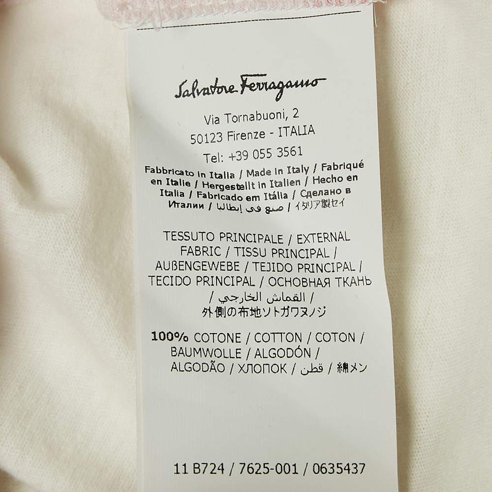 Donna Salvatore Ferragamo - Maglietta rosa in jersey stampato con dettaglio di paillettes S in vendita