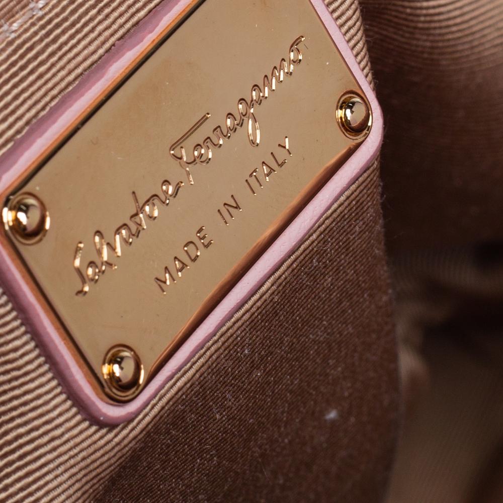 Salvatore Ferragamo Pink Quilted Leather Bow Zip Genette Shoulder Bag 6