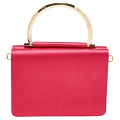 Salvatore Ferragamo Rosa Satin Henkeltasche mit Griff