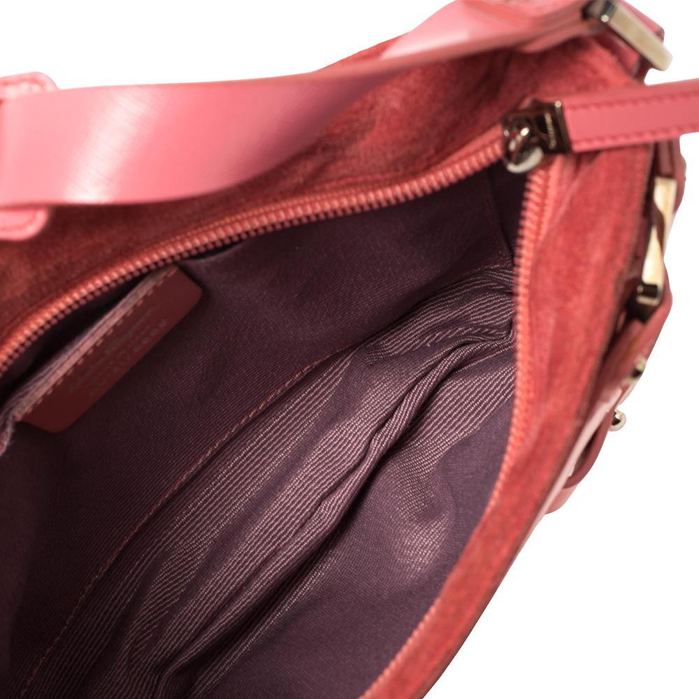 Salvatore Ferragamo Pink Suede And Leather Shoulder Bag 5