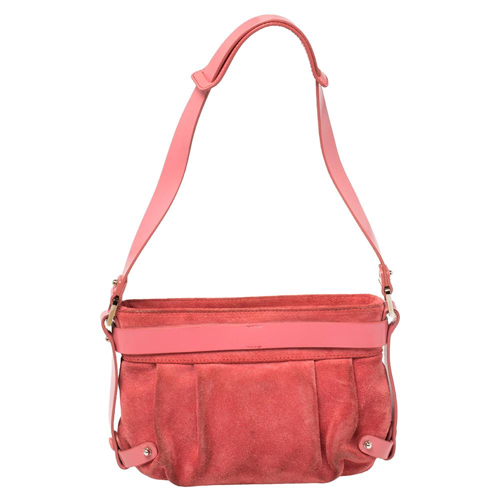 pink suede bag