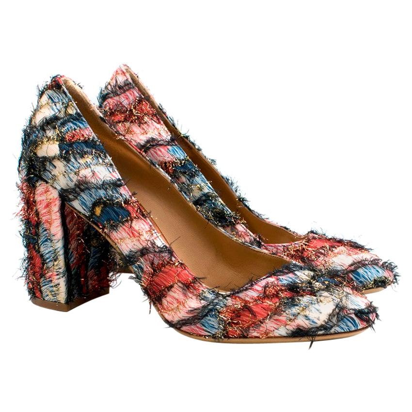 ferragamo block heel pumps