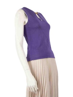 Salvatore Ferragamo Canotta con dettaglio fibbie viola taglia XS