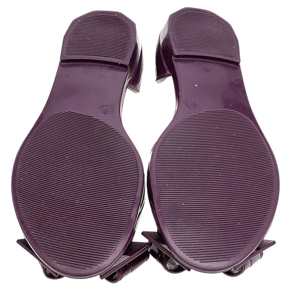 Salvatore Ferragamo Purple Jelly Bow Flat Sandals Size 39.5 1