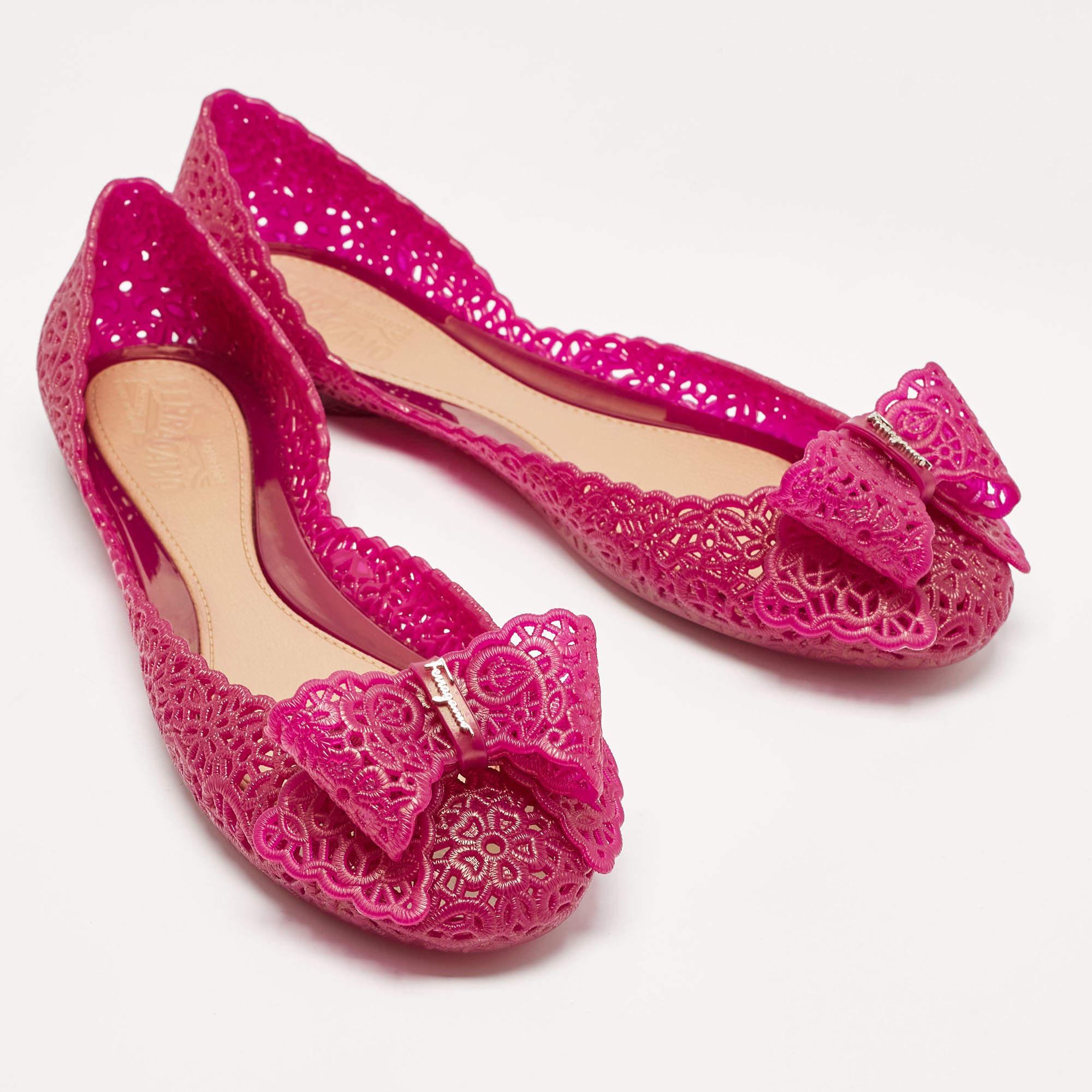 Women's Salvatore Ferragamo Purple Jelly Nilly Ballet Flats Size 40.5