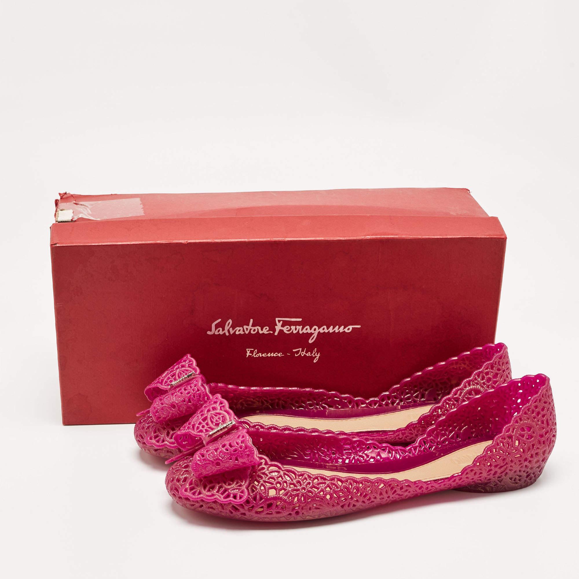 Salvatore Ferragamo Purple Jelly Nilly Ballet Flats Size 40.5 5