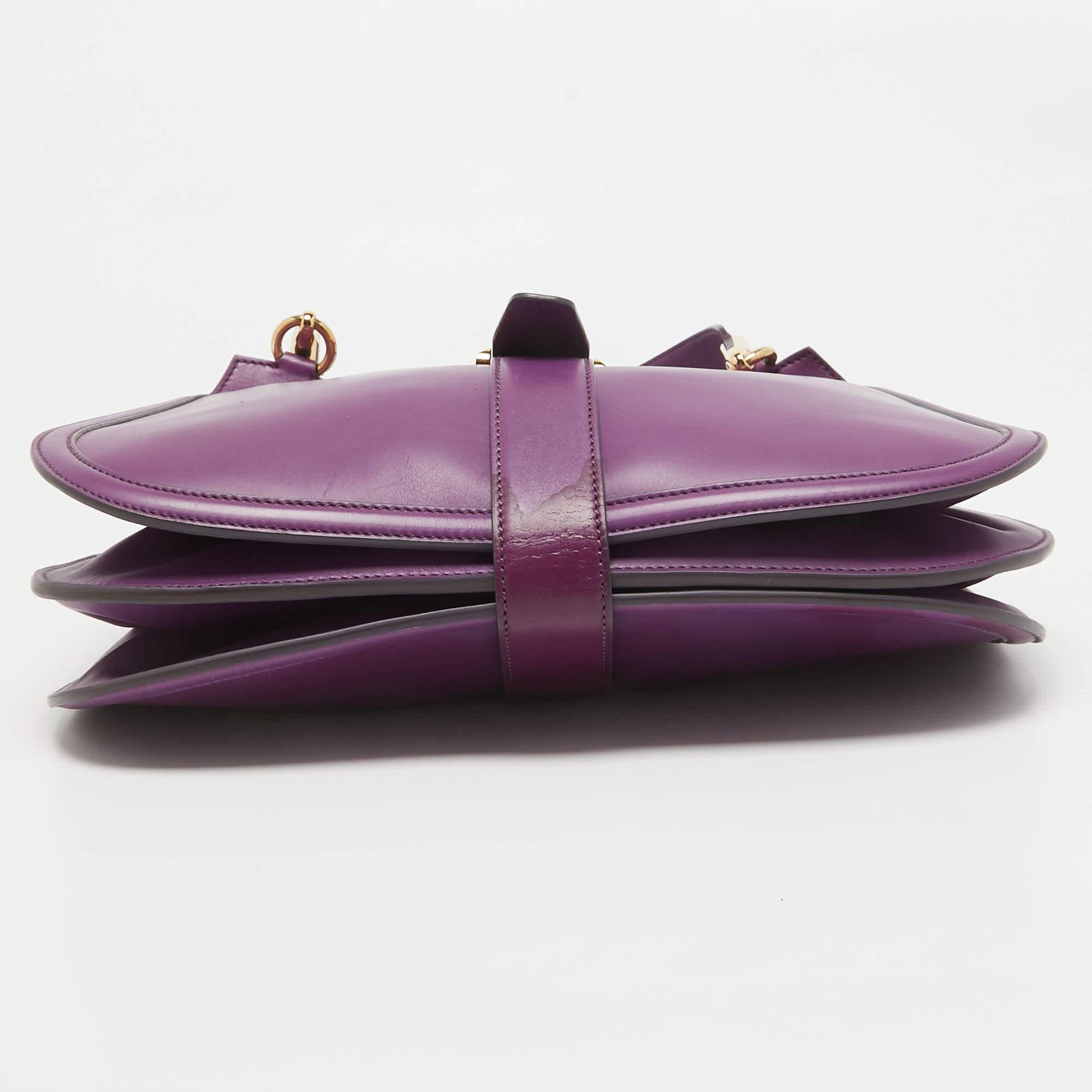 Salvatore Ferragamo Purple Leather Enny Hobo 4